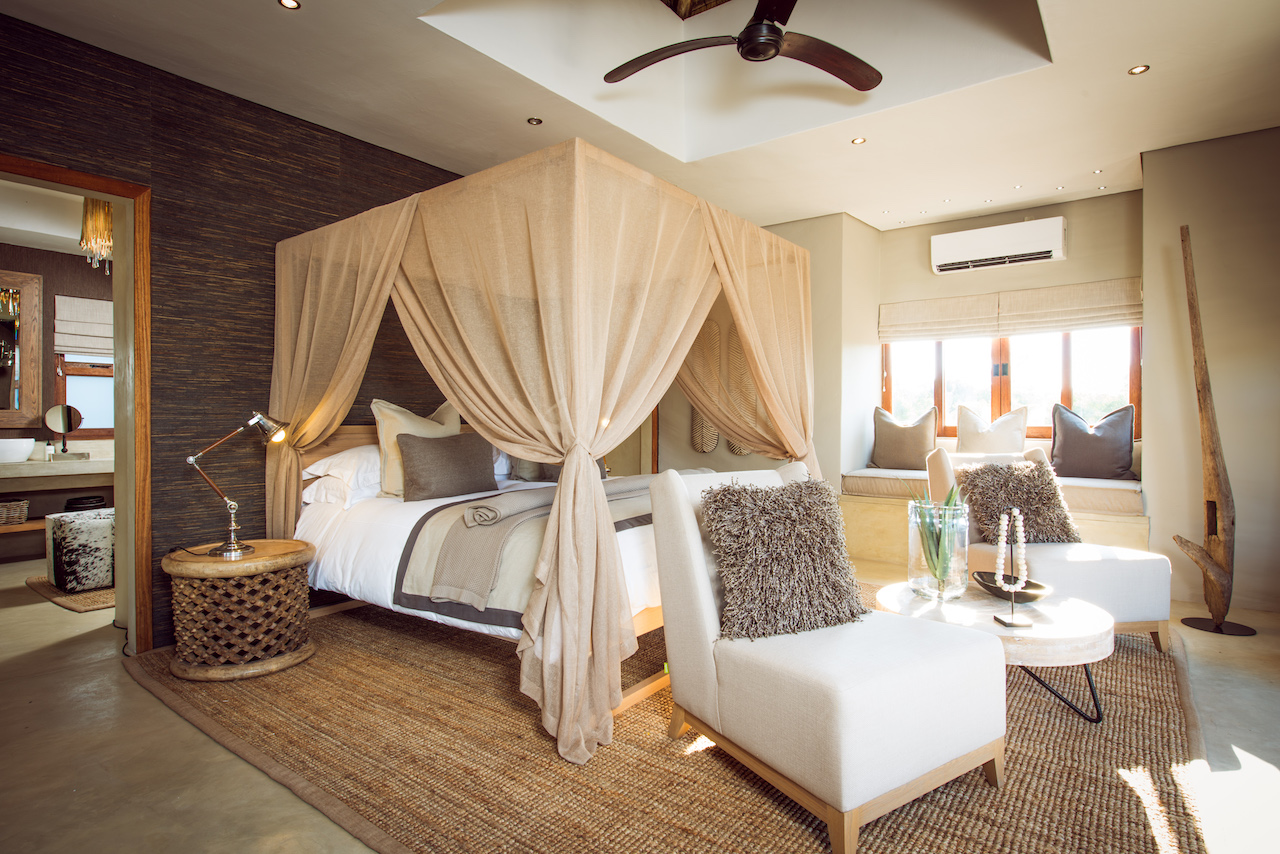 <p>The villas at Sabi Sabi Bush Lodge are designed with a focus on luxury and comfort while also incorporating elements of the surrounding natural environment. The villas feature thatched roofs, wooden decks, and large windows that offer panoramic views of the bushveld. The villas are spaced apart from each other, providing guests with a sense of privacy and seclusion.</p>