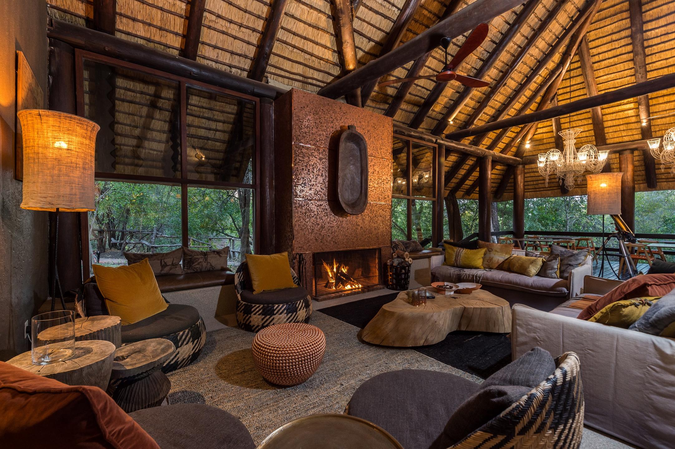 <p>The living area of Little Bush Camp at Sabi Sabi is a beautifully designed space that reflects the lodge's commitment to creating a luxurious yet authentic safari experience.</p>